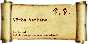 Vörös Verbéna névjegykártya